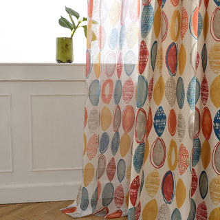 Infinity Rouge Moderne Motif Géométrique Rideau 6
