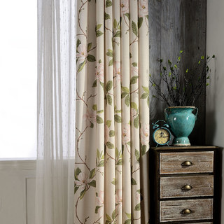 Sentez le rideau floral rose Magnolias Pastel