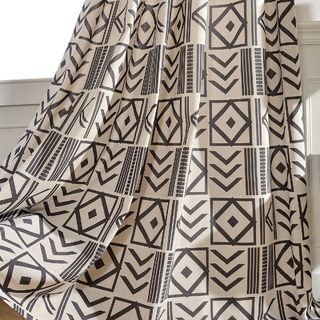 Le Rideau Moderne Géométrique Noir City Sketch 4