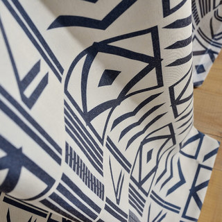 Le Rideau Moderne Géométrique Bleu City Sketch 5