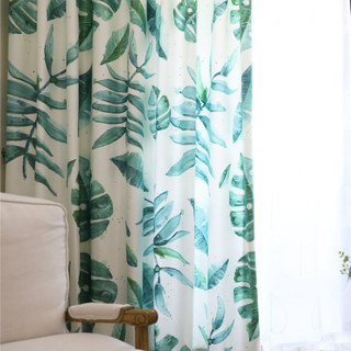 Rideau Tropical Jungle Palmier Vert Feuille 3