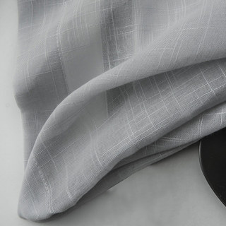 Une Touche de Soleil Rideau Voile Gris Semi-Transparent