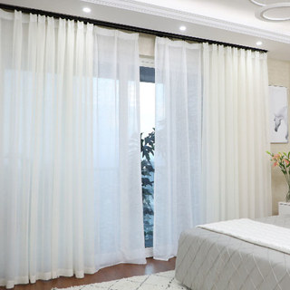 Luxe Blanc Rideau Voile Transparent 2