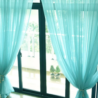 Smarties Turquoise Vert Rideau Voile Doux et Transparent 3
