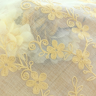 Touch Of Grace Brodé Beige Fleur Rideau Voile 4