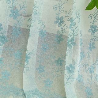 Touch of Grace bleu brodé fleur voile rideau 8