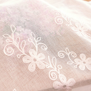 Touch Of Grace Brodé Rose Poudré Floral Voile Rideau 3