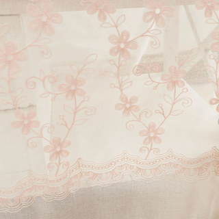 Touch Of Grace Brodé Rose Poudré Floral Voile Rideau