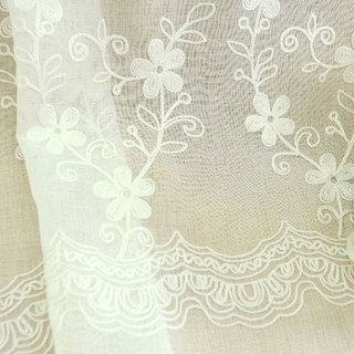 Touch Of Grace Brodé Blanc Fleur Voile Rideau
