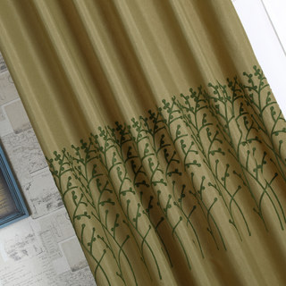 Arbres des Quatre Saisons Rideau Jaune Olive Vert