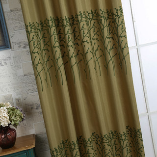 Arbres des Quatre Saisons Rideau Jaune Olive Vert 4
