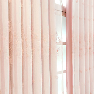 Rideau en Voile Doublé Touch Of Grace Rose Rideau en Voile Brodé Rose avec Doublure Rose 2