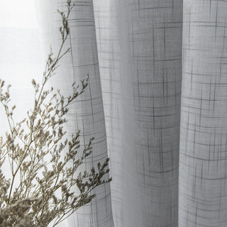 Une Touche de Soleil Rideau Voile Gris Semi-Transparent 2