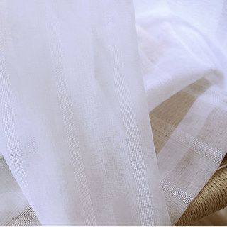 Un autre fin mesh blanc Shimmery rayé Rideau voilé 1