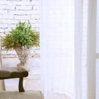 Un autre fin mesh blanc Shimmery rayé Rideau voilé 2