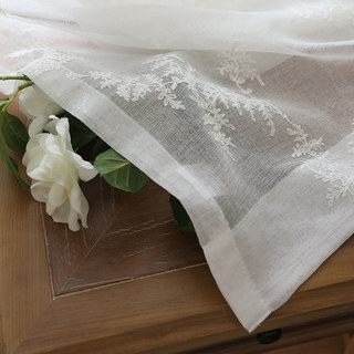 Broderie Pin Feuilles Blanc Floral Rideau Voile Transparent 6