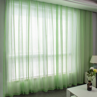 Luxe Vert Citron Rideau Voile Transparent 2