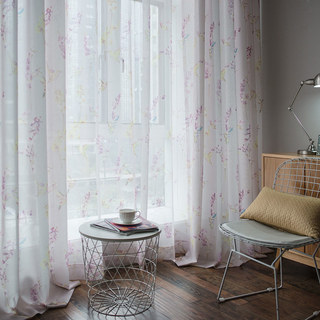 Hummingbird Rose Tulle Voile Rideau 2