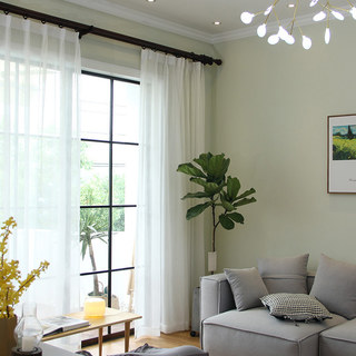 Summer Wind Stripe Texture White Sheer Voile Curtain
Summer Wind Stripe Texture Blanc Voile Transparent Rideau 4