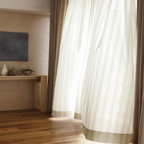 Country Escape Rayé Lin Voile Rideau 1