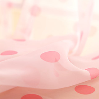 Rideau Voile Transparent à Pois Rose Classique 2