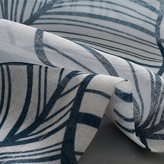 Lush Palm Tree Paradise Marine Voile Semi-Transparent Rideau