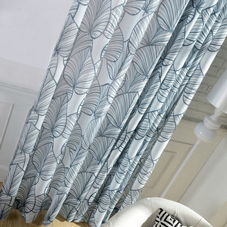 Lush Palm Tree Paradise Marine Voile Semi-Transparent Rideau 2