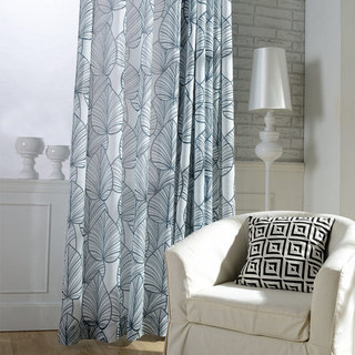 Lush Palm Tree Paradise Marine Voile Semi-Transparent Rideau 3