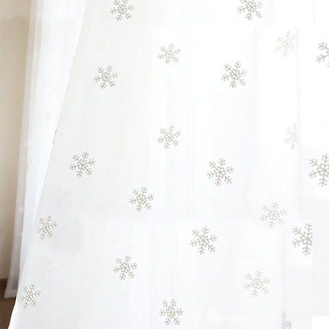 Saisons Décoration de Noël Brodé Flocon de Neige Rideau Voile 1