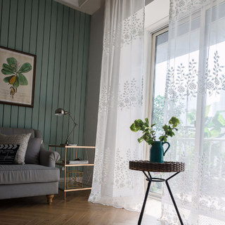 Douce Odeur Roses Blanches Premium Dentelle Voilage Rideau 3