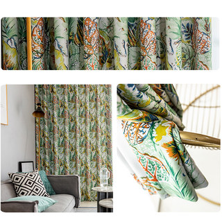 Alexsandra Feuillage Coloré Fleurs Oiseaux Rideau Multicolore Vibrant 7