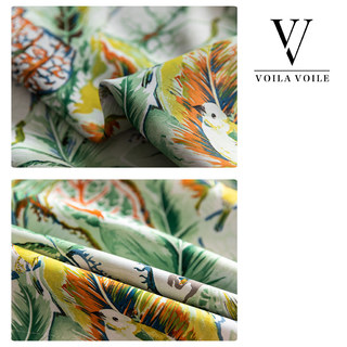 Alexsandra Feuillage Coloré Fleurs Oiseaux Rideau Multicolore Vibrant 8