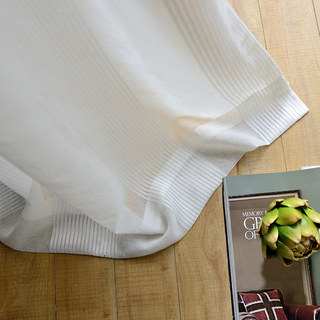 Elizabeth White Semi Transparent Rayures Verticales Voilage Rideau 6