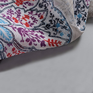 Harmonie Lotus Paisley Fleur Bleu Rouge Violet Rideau Boho Voile Semi-Transparent 5