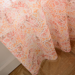Orange Starburst Paisley Motifs Rideaux Voile Transparent 2