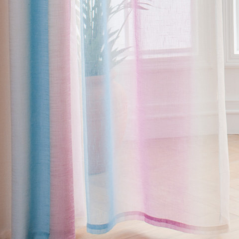 Sea Breeze Cocktail Sea Blue and Tropic Pink Striped Sheer Voile Curtain
→
Rideau Voile Dégradé Bleu Océan et Rose Tropical Rayé Sea Breeze Cocktail 1