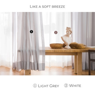 Douce Brise Pastel Gris Chiffon Voile Transparent Rideau 4