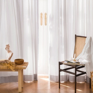 Douce Brise Pastel Gris Chiffon Voile Transparent Rideau 2