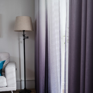 Le Parfait Mélange Ombré Violet Rideau Voile Texturé et Transparent 4