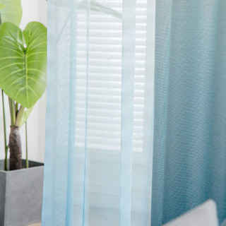 La Parfaite Alliance Ombré Turquoise Bleu Voilage Texturé Transparent 2