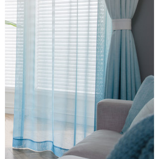 La Parfaite Alliance Ombré Turquoise Bleu Voilage Texturé Transparent 4