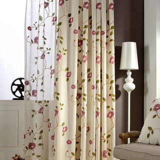 Floral Journey Rose Brodé Rideau Voile Transparent 3