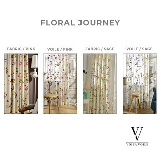 Floral Journey Rose Brodé Rideau Voile Transparent 4