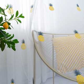 Calypso Ananas Tropicaux Brodés Rideau Voile 6
