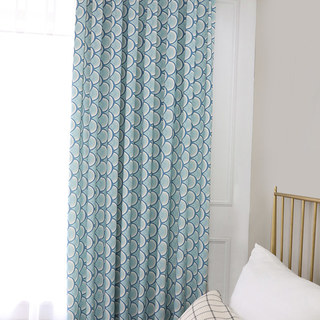 Bonjour Sunshine Moderne Art Déco Rideau Floral Bleu