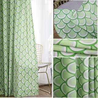 Bonjour Sunshine Moderne Art Déco Rideau Floral Vert 4