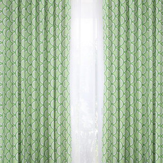 Bonjour Sunshine Moderne Art Déco Rideau Floral Vert