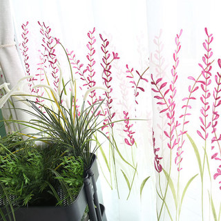 Spring Lupins Rose Imprimé Voile Transparent rideaux 3