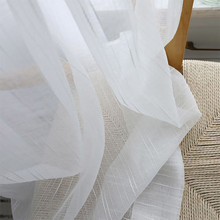 Les Nouveaux Rideaux Voile Blanc Neutre avec une Texture Rayée Exquise 6