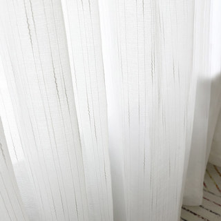 Les Nouveaux Rideaux Voile Blanc Neutre avec une Texture Rayée Exquise 7